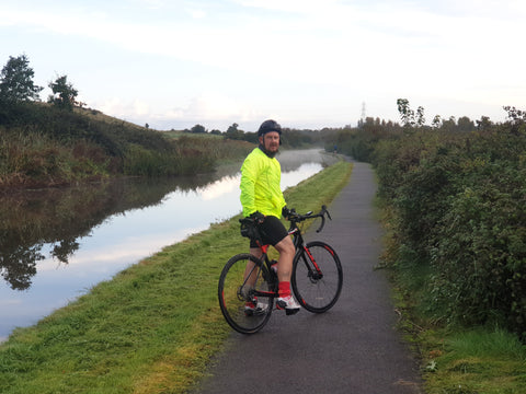 BTR high visibility yellow cycling or running sports jacket - very bright yellow 