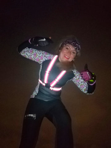 BTR high vis reflective running sash and vest in pink
