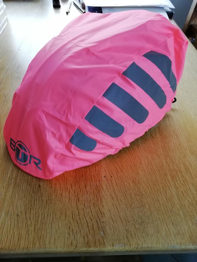 BTR Bicycle High Visibility Waterproof Bike Helmet Cover. High Viz - Customer Photo From Marion G.