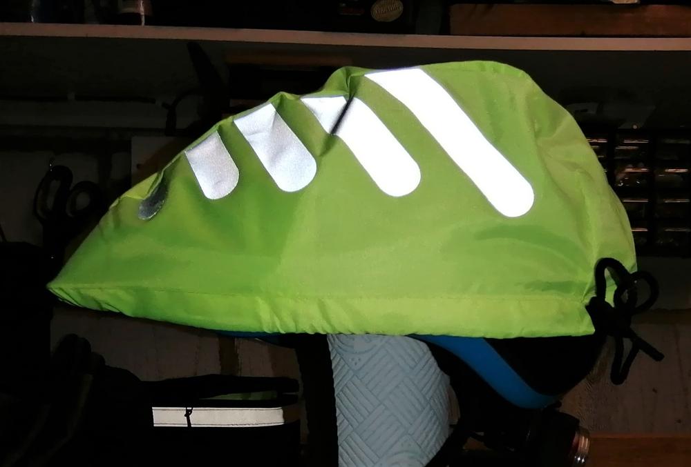 BTR Bicycle High Visibility Waterproof Bike Helmet Cover. High Viz - Customer Photo From Paul Trathan