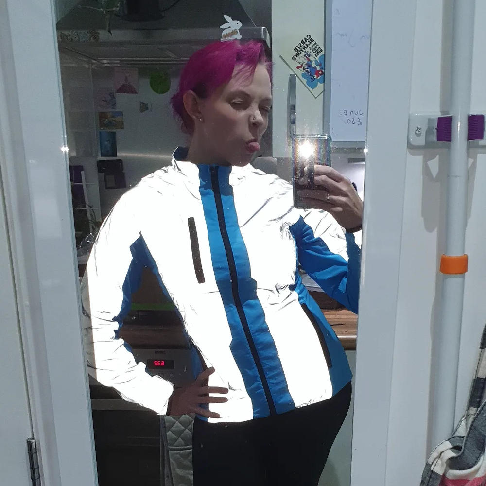 BTR Womens High Visibility Reflective Cycling & Running Jacket. SECONDS - Customer Photo From Isobel Holman