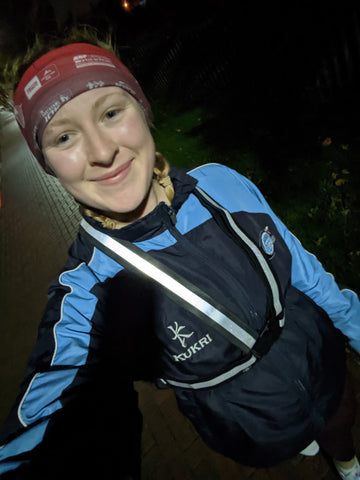 Black sash reflective for running - high vis be safe be seen from BTR