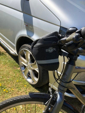 BTR bike bag phone holder on bicycle