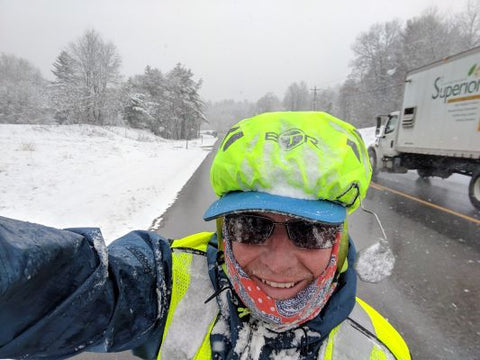 BTR helmet cover waterproof and snow proof in bright yellow for your cycling helmet 