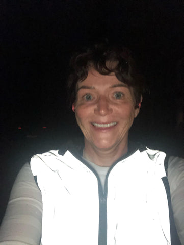 customer wearing the ladied be totally reflective high vis gilet from BTR