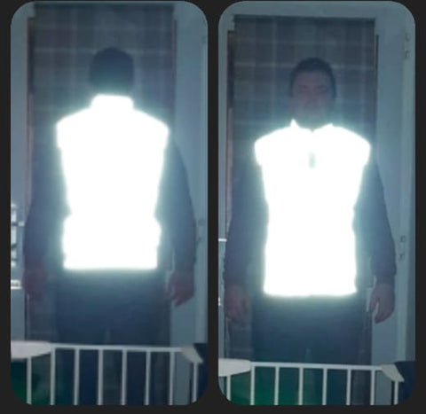Customer Craig wearing our BTR Be Totally Reflective high vis gilet - you can see him!