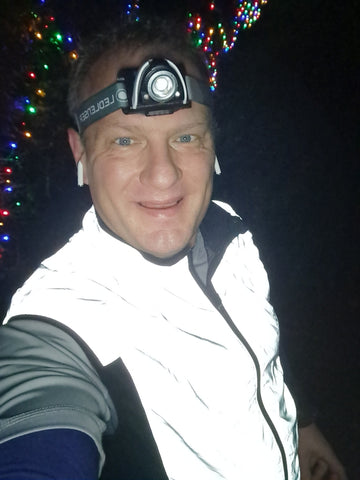 A runner in reflective highvis clothing