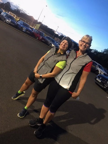 Our customer, Nicole wearing our BTR ladies Be Totally Reflective gilet