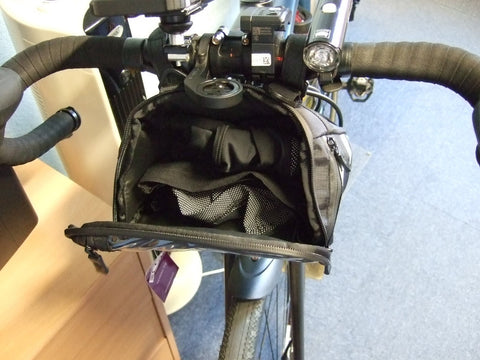 BTR handlebar bag shown on a Gravel Bike
