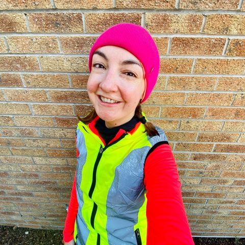 Instagram photo of customer selfie by Emmasrunning wearing BTR ladies high vis and reflective gilet