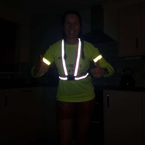 customer photo of our pink sash beig worn in the dark BTR Sports