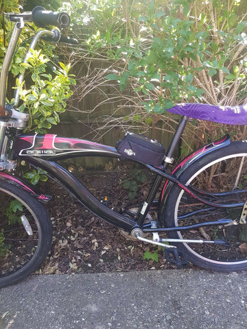 BTR frame Bag for your bicycle shown on the bike out for a spin! 