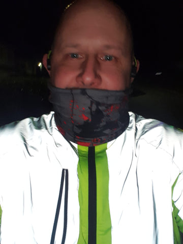 BTR high vis and reflective jacket worn - check out the selfie in the dark 