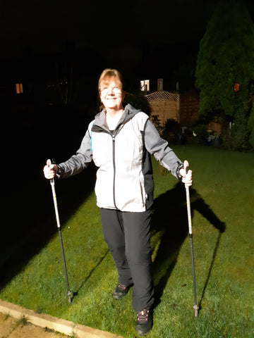 Customer photo from Lynne of her wearing our BTR high vis reflective gilet - looking great!