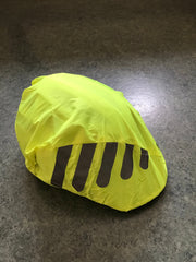 bicycle helmet with small peak with waterproof helmet cover attached