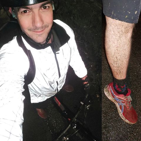customer photo wearing BTR Be Totally Reflective Running jacket