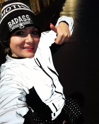 BTR high viz reflective running jacket worn by lady in the dark