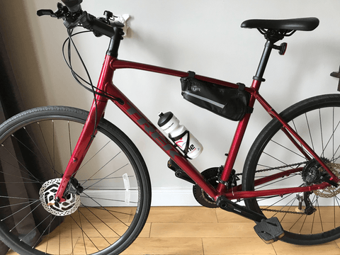 BTR Corner Frame Triangle Bike Bag pictured on a customer bicycle