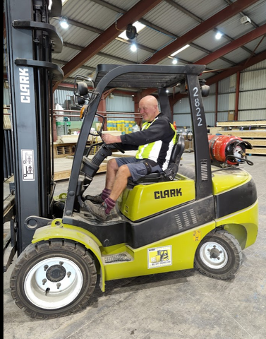 BTR high vis reflective gilet used as high vis PPE too on forklift truck